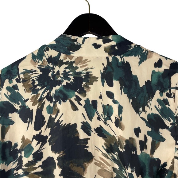 Tart Collections Printed Bomber Jacket Women's S Zip Front Abstract Floral Green - Picture 11 of 12